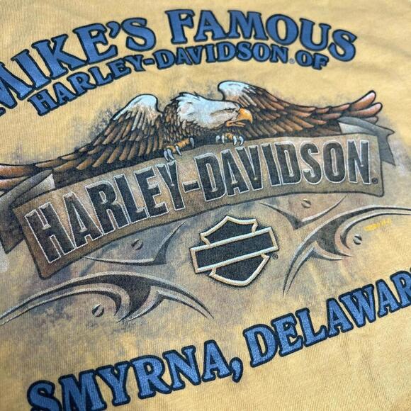 Harley-Davidson T-Shirt Running Free Wolves Mike’s Famous Smyrna Delaware Men’s - Picture 7 of 10